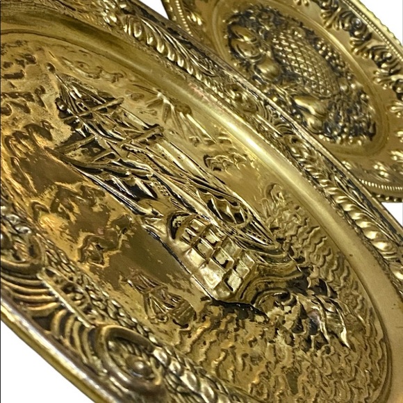 Lot of 7 Vintage Peerage England / Made in England Hammered Brass Wall Plates - Picture 12 of 16